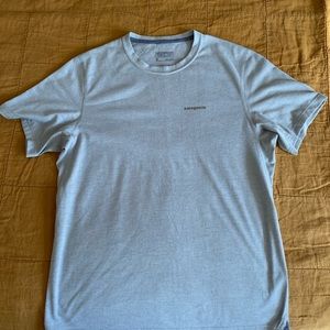 Two men’s Patagonia T-shirts, no flaws, good condition.